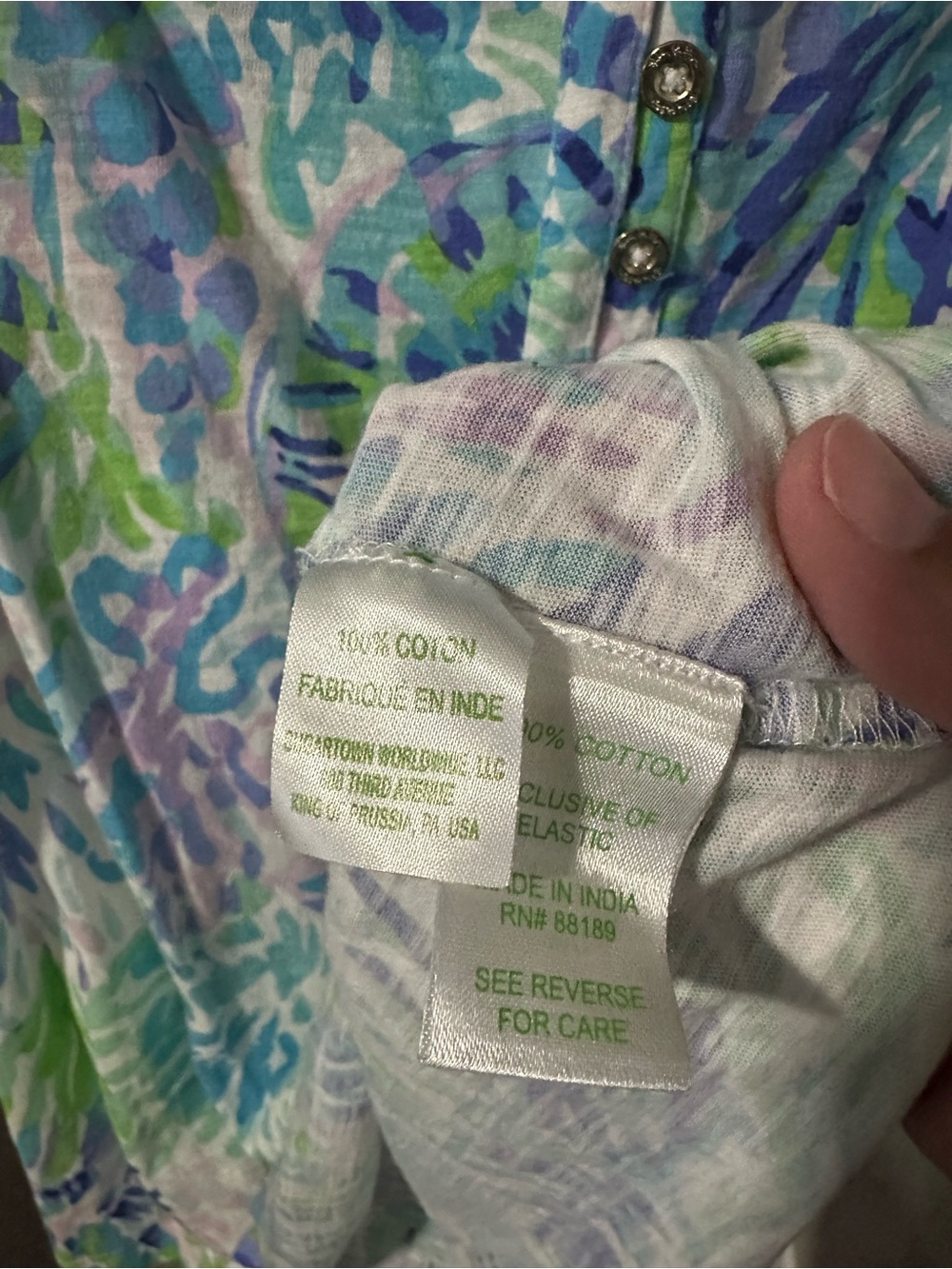 Lilly Pulitzer Sleeveless Printed Tank - Blue, Green & Lavender - Picture 5 of 5